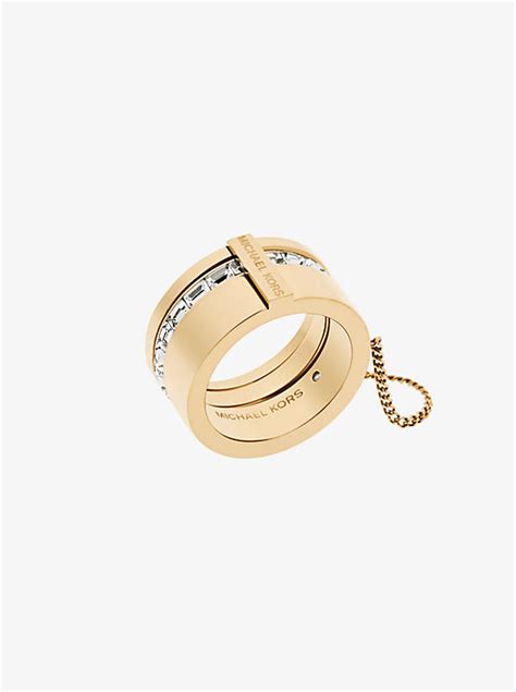 michael kors baguette ring|Gold Tone Double Baguette Chain Ring .